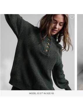 Lunya Cozy Cotton Silk Pocket Henley Green